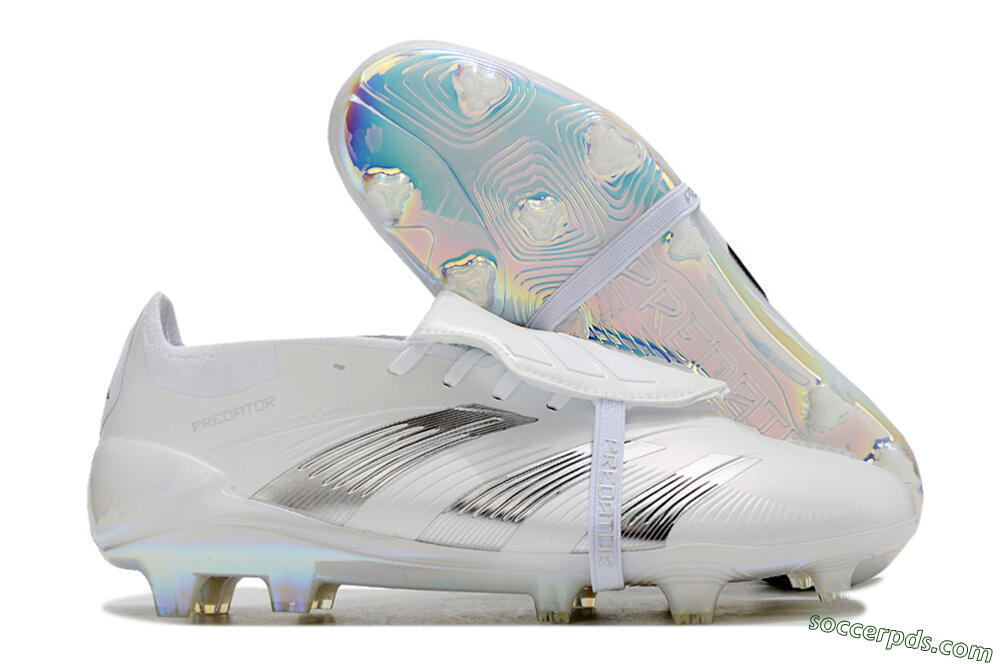 Adidas Predator Elite Foldover Tongue FG Low-Tops Football Boots - Beige/White/Silver 1