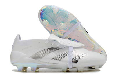 Adidas Predator Elite Foldover Tongue FG Low-Tops Football Boots - Beige/White/Silver