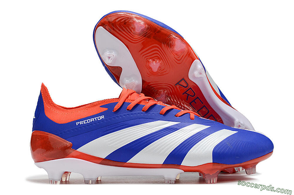Adidas Predator Elite FG Low-Tops Football Boots - Blue/White/Red 1