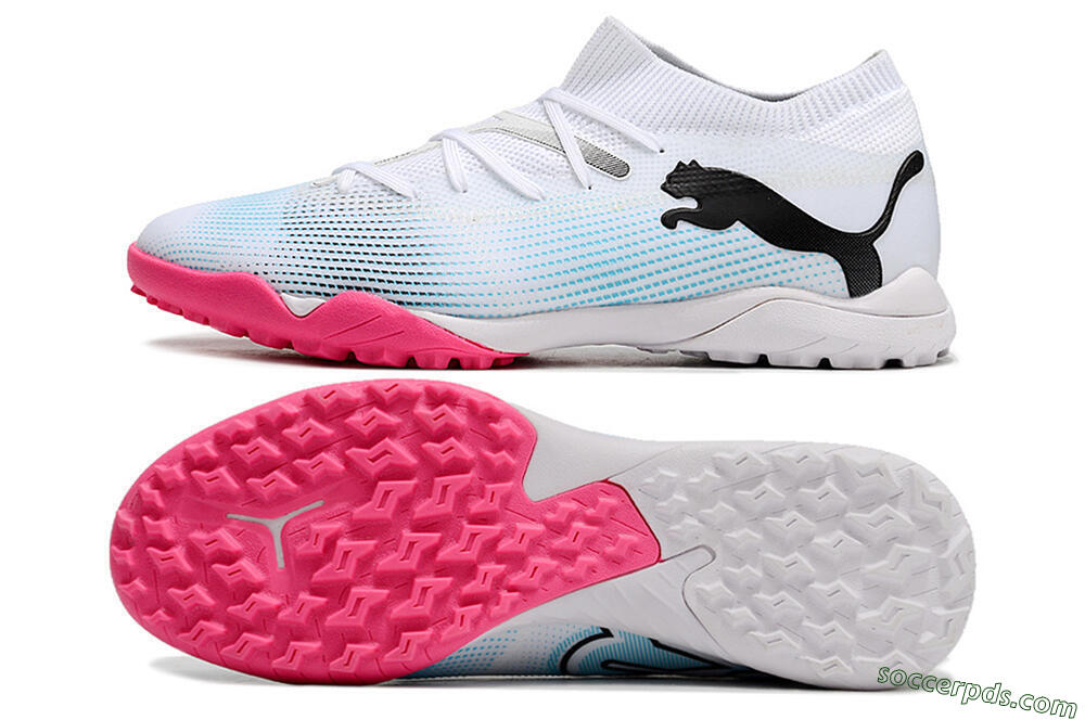 Puma Future Ultimate TF High-Tops Football Shoes - White/Black/Blue/Pink 0
