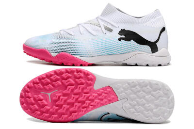 Puma Future Ultimate TF High-Tops Football Shoes - White/Black/Blue/Pink