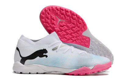 Puma Future Ultimate TF High-Tops Football Shoes - White/Black/Blue/Pink