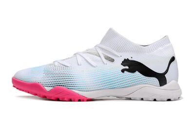 Puma Future Ultimate TF High-Tops Football Shoes - White/Black/Blue/Pink