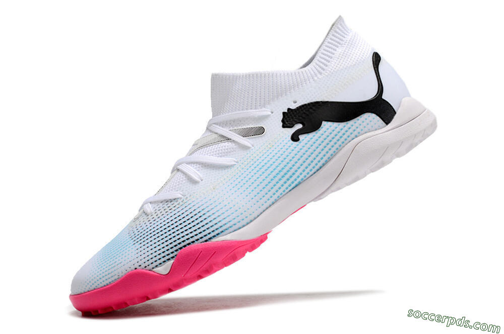 Puma Future Ultimate TF High-Tops Football Shoes - White/Black/Blue/Pink 5