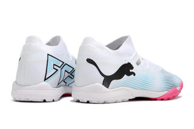 Puma Future Ultimate TF High-Tops Football Shoes - White/Black/Blue/Pink