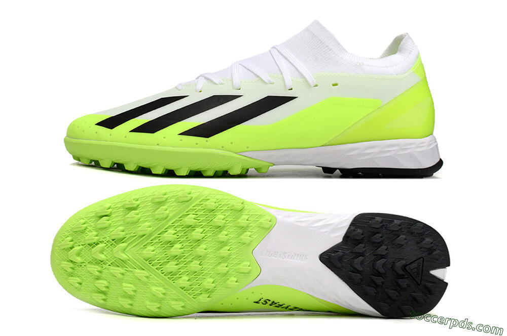Adidas X Crazyfast.3 TF Low-Tops Football Shoes - White/Black/Yellow 0