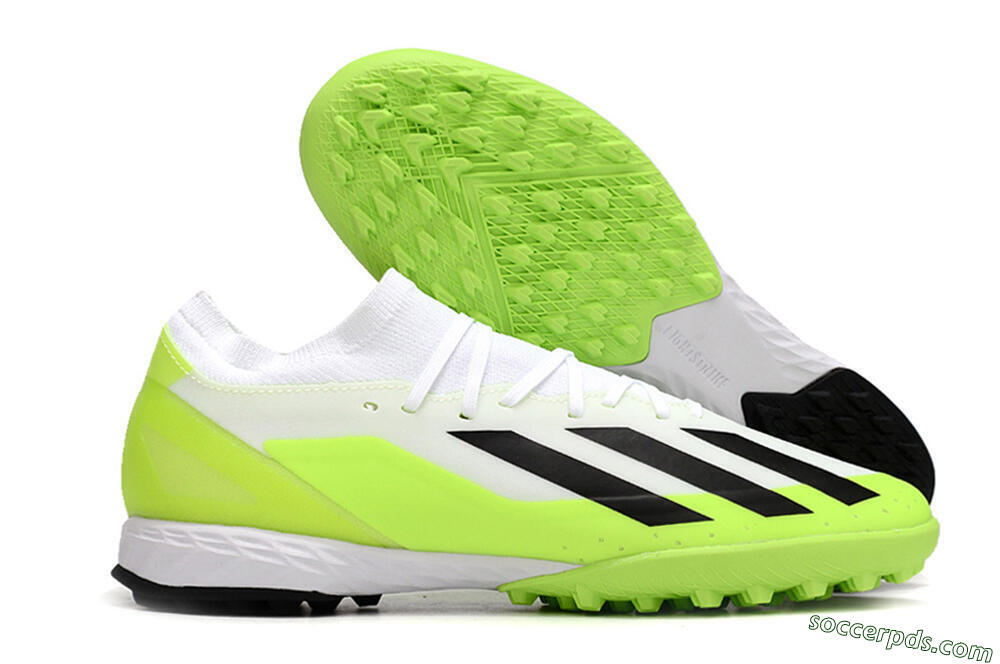 Adidas X Crazyfast.3 TF Low-Tops Football Shoes - White/Black/Yellow 1