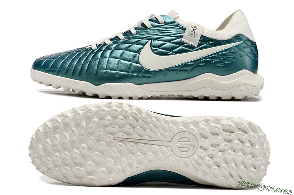 Nike Tiempo Legend 10 Pro TF Low-Tops Football Shoes - Jade/White 0