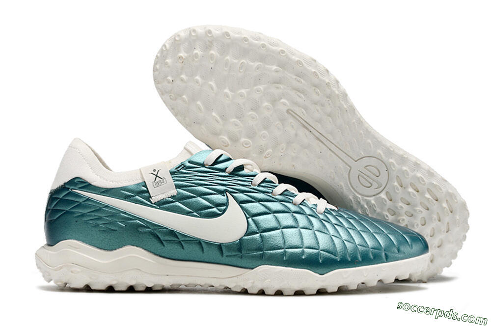 Nike Tiempo Legend 10 Pro TF Low-Tops Football Shoes - Jade/White 1
