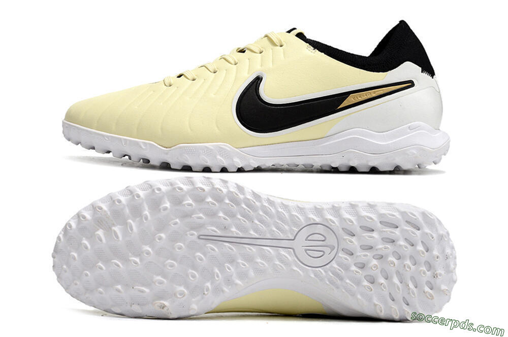 Nike Tiempo Legend 10 Pro TF Low-Tops Football Shoes - Beige/Black/White 0
