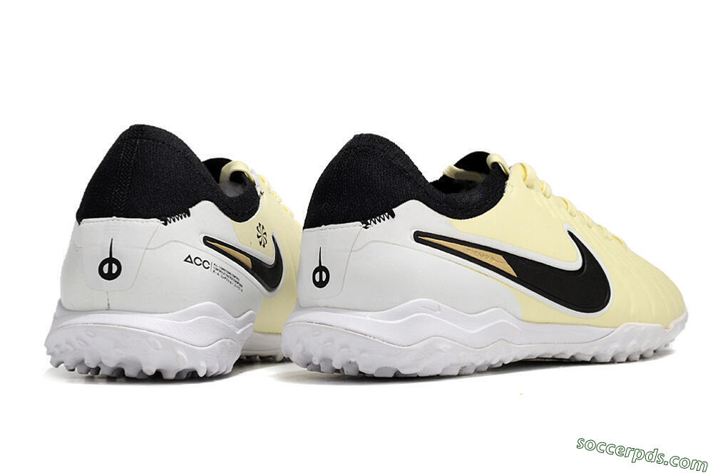 Nike Tiempo Legend 10 Pro TF Low-Tops Football Shoes - Beige/Black/White 6