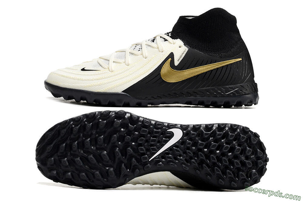 Nike Phantom Luna Elite NU TF High-Tops Football Shoes - White/Black/Gold 0