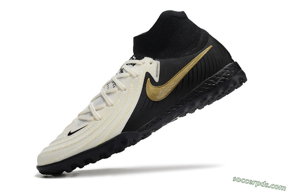 Nike Phantom Luna Elite NU TF High-Tops Football Shoes - White/Black/Gold 5