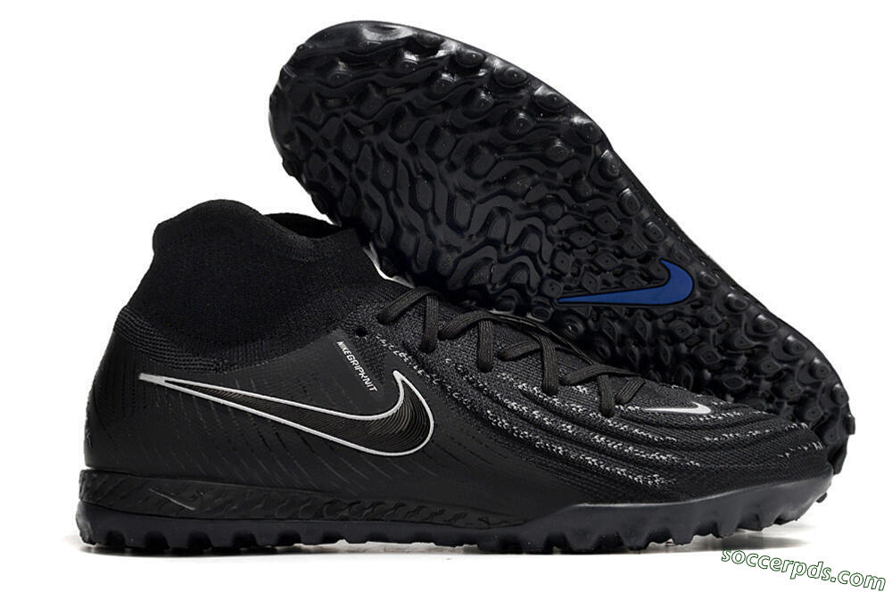 Nike Phantom Luna Elite NU TF High-Tops Football Shoes - Black/White/Blue 1