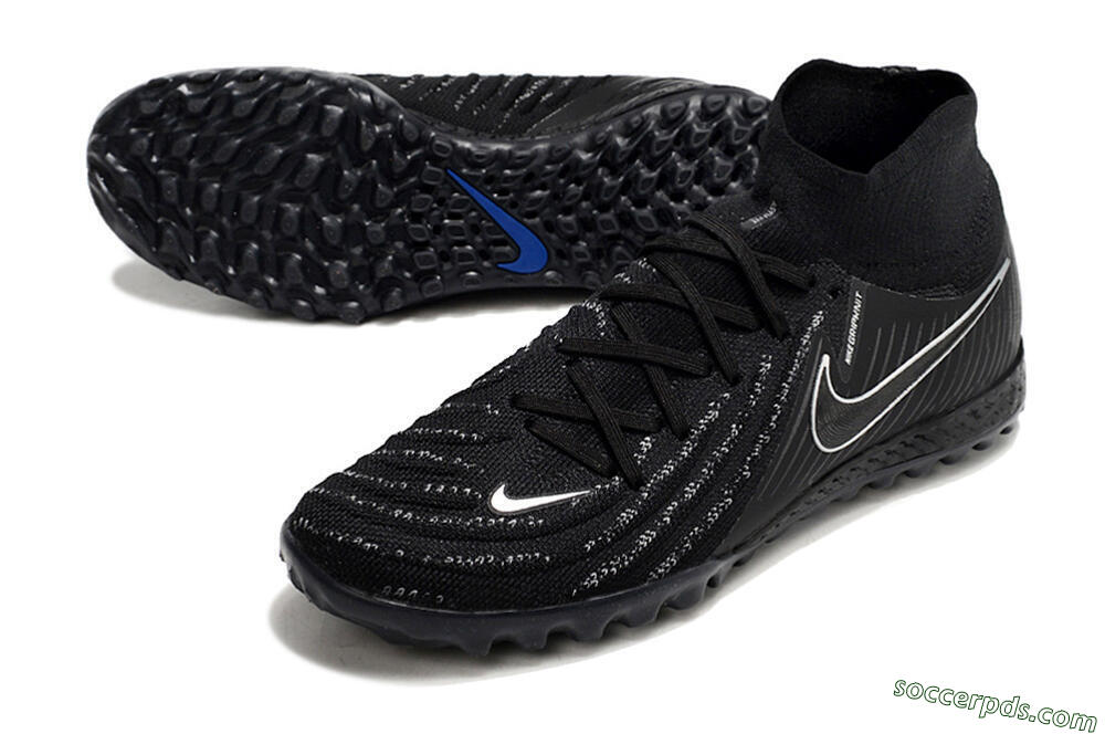 Nike Phantom Luna Elite NU TF High-Tops Football Shoes - Black/White/Blue 3