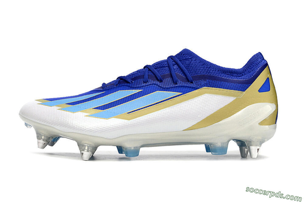 Adidas X Crazyfast.1 Messi SG Low-Tops Football Boots - Blue/Jade/Gold/White 2