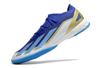 Adidas X Crazyfast.1 Messi IC Low-Tops Football Shoes - Blue/Jade/Gold/White