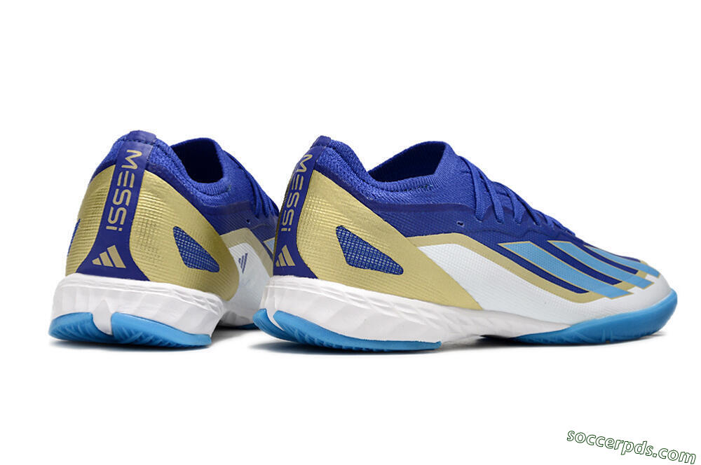 Adidas X Crazyfast.1 Messi IC Low-Tops Football Shoes - Blue/Jade/Gold/White 6