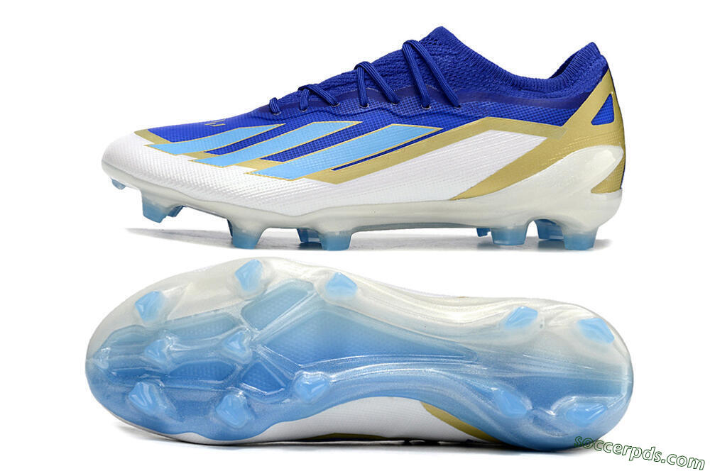 Adidas X Crazyfast.1 Messi FG Low-Tops Football Boots - Blue/Jade/Gold/White 0