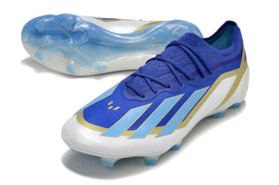 Adidas X Crazyfast.1 Messi FG Low-Tops Football Boots - Blue/Jade/Gold/White