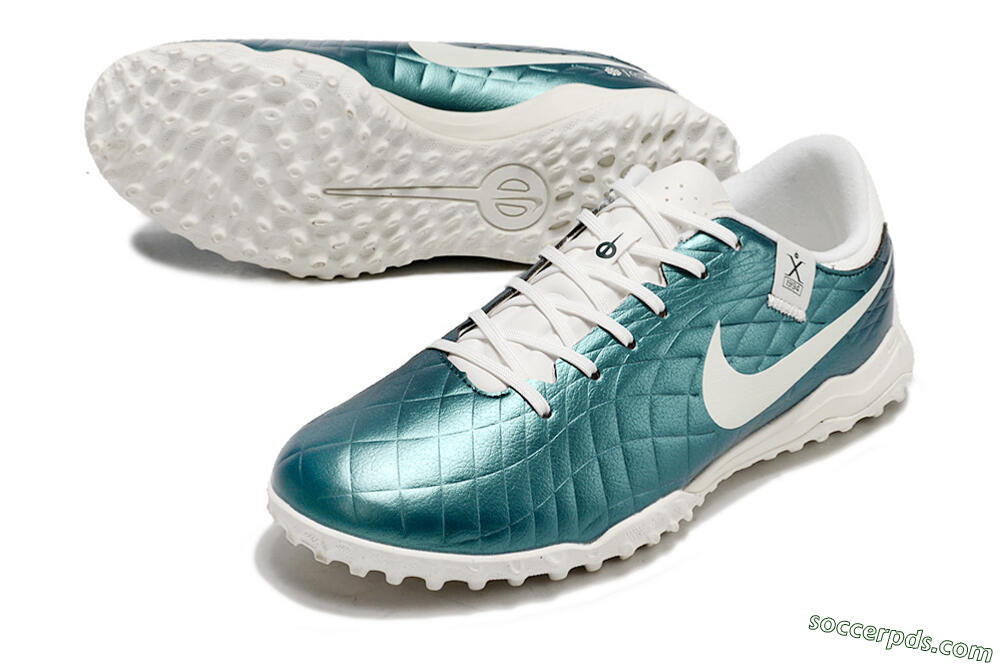 Nike Tiempo Legend 10 Elite TF Low-Tops Football Shoes - Jade/White 3