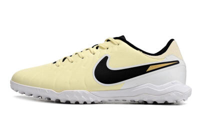 Nike Tiempo Legend 10 Elite TF Low-Tops Football Shoes - Beige/Black/White