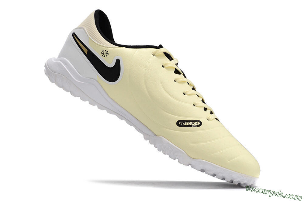 Nike Tiempo Legend 10 Elite TF Low-Tops Football Shoes - Beige/Black/White 4