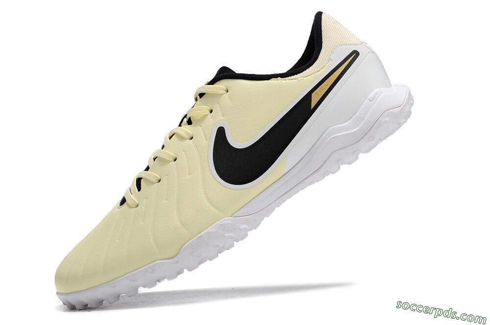 Nike Tiempo Legend 10 Elite TF Low-Tops Football Shoes - Beige/Black/White 5