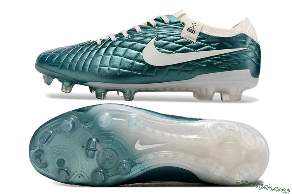 Nike Tiempo Legend 10 Elite FG Low-Tops Football Boots - Jade/White 0