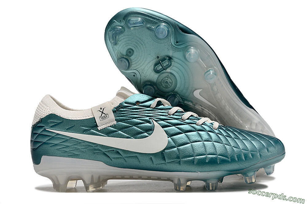 Nike Tiempo Legend 10 Elite FG Low-Tops Football Boots - Jade/White 1
