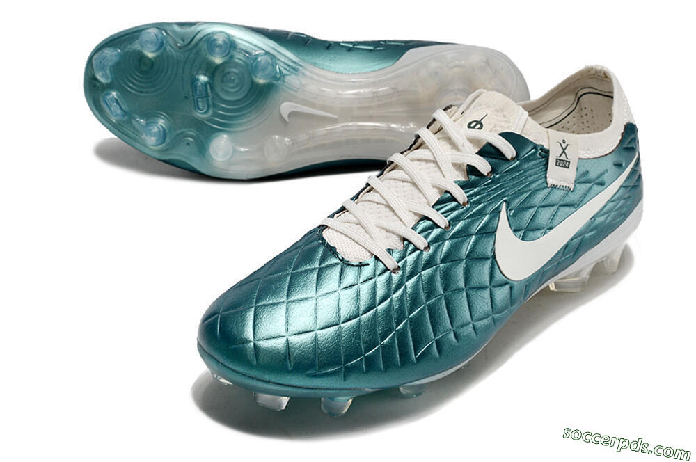 Nike Tiempo Legend 10 Elite FG Low-Tops Football Boots - Jade/White 3