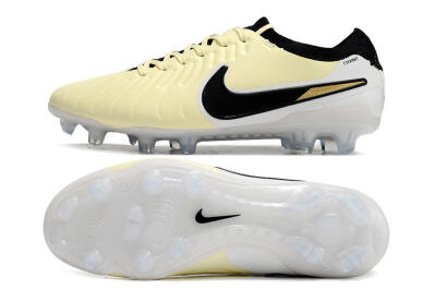 Nike Tiempo Legend 10 Elite FG Low-Tops Football Boots - Beige/Black/White