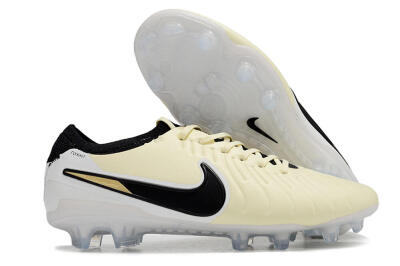 Nike Tiempo Legend 10 Elite FG Low-Tops Football Boots - Beige/Black/White