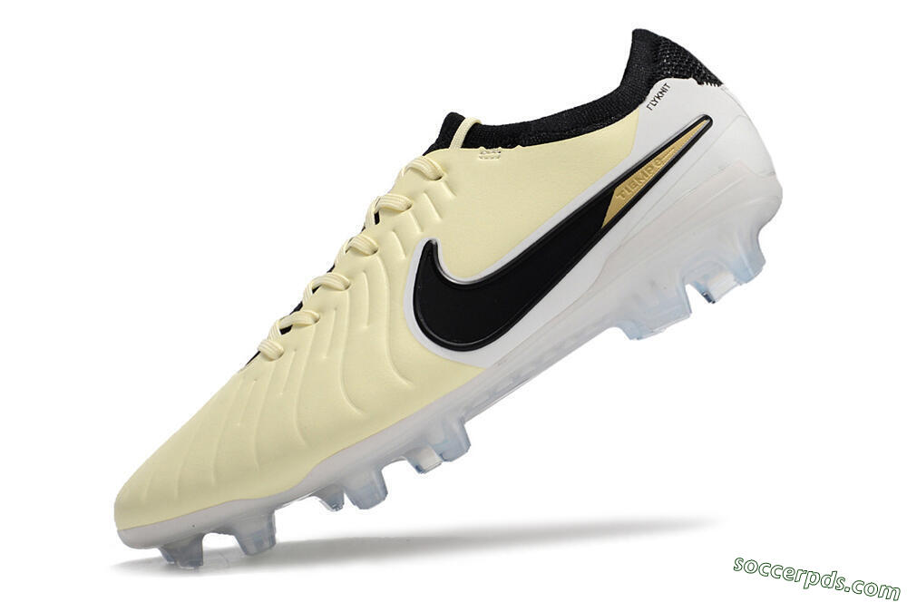 Nike Tiempo Legend 10 Elite FG Low-Tops Football Boots - Beige/Black/White 5