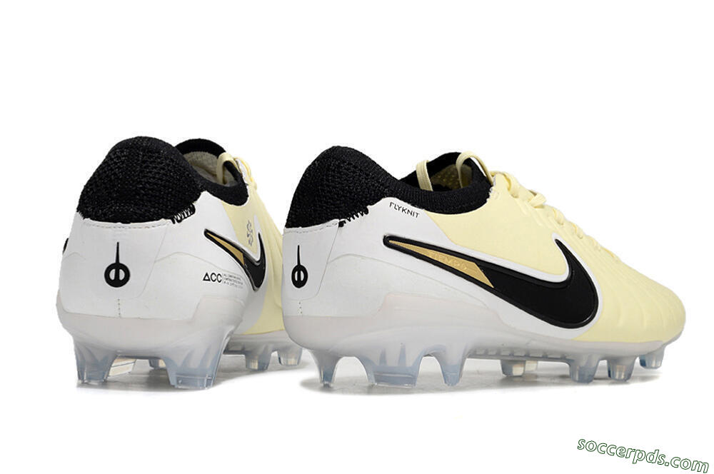 Nike Tiempo Legend 10 Elite FG Low-Tops Football Boots - Beige/Black/White 6