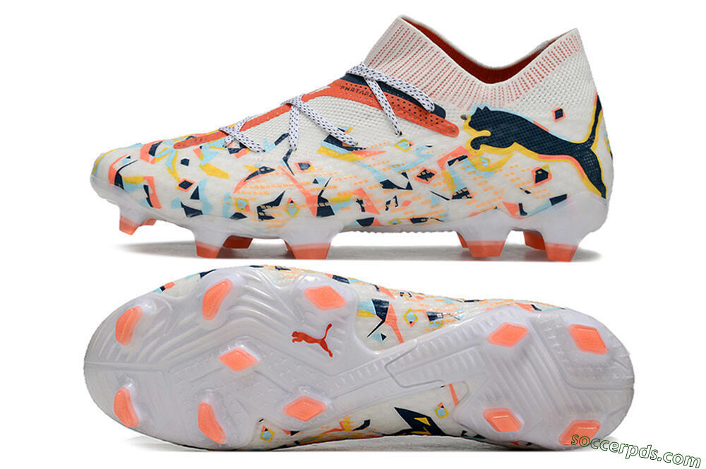 Puma Future FG Low-Tops Football Boots - White/Red/Yellow/Blue/Pink 0