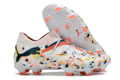 Puma Future FG Low-Tops Football Boots - White/Red/Yellow/Blue/Pink