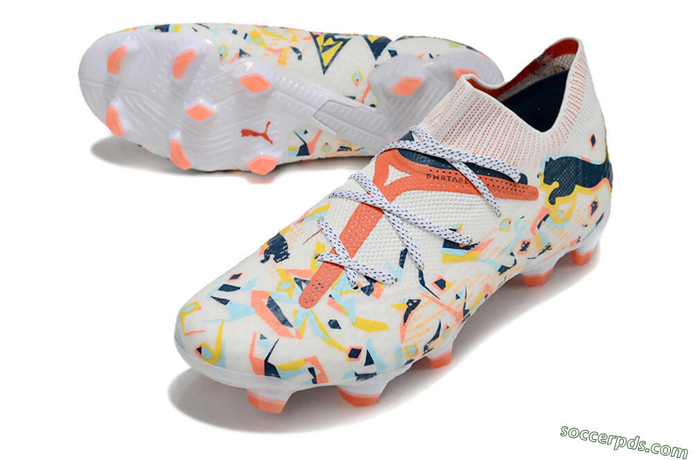 Puma Future FG Low-Tops Football Boots - White/Red/Yellow/Blue/Pink 3