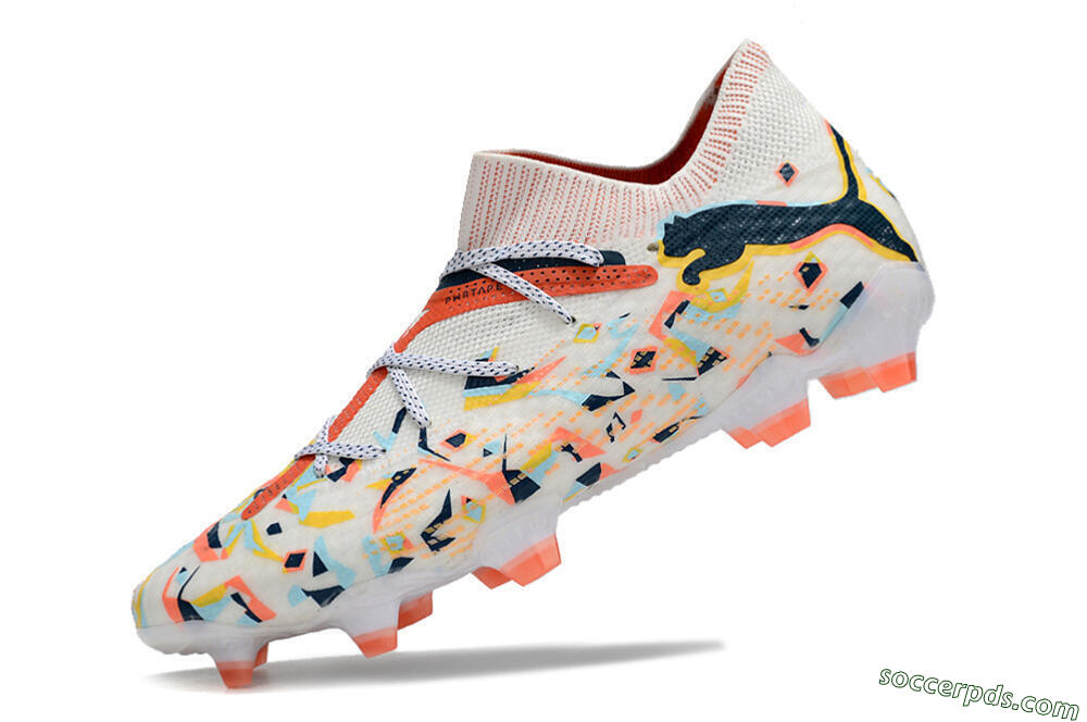 Puma Future FG Low-Tops Football Boots - White/Red/Yellow/Blue/Pink 5