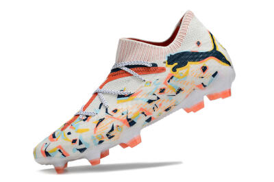 Puma Future FG Low-Tops Football Boots - White/Red/Yellow/Blue/Pink