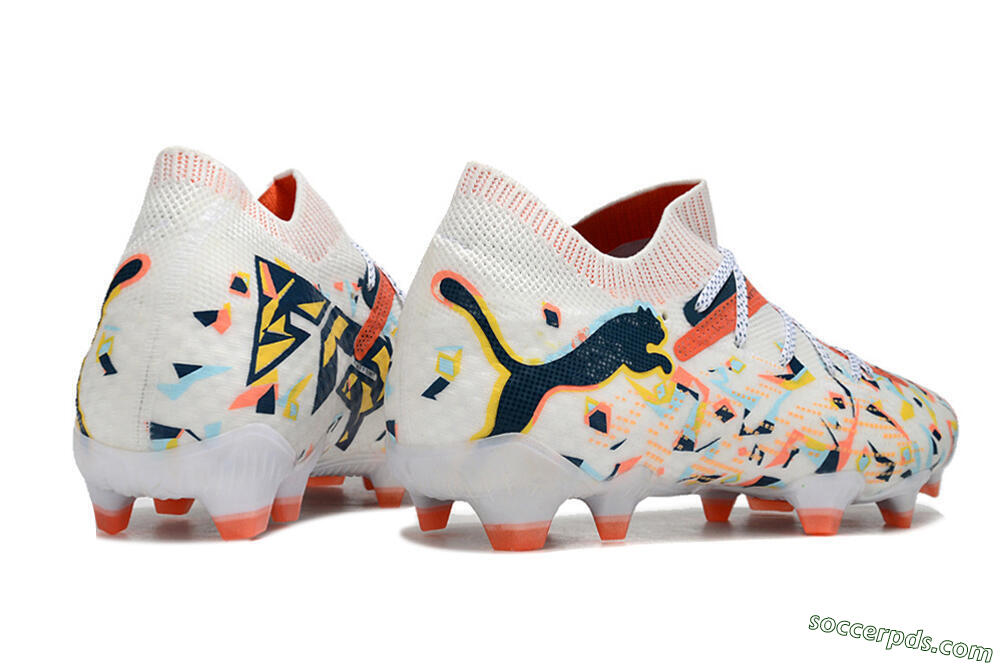Puma Future FG Low-Tops Football Boots - White/Red/Yellow/Blue/Pink 6