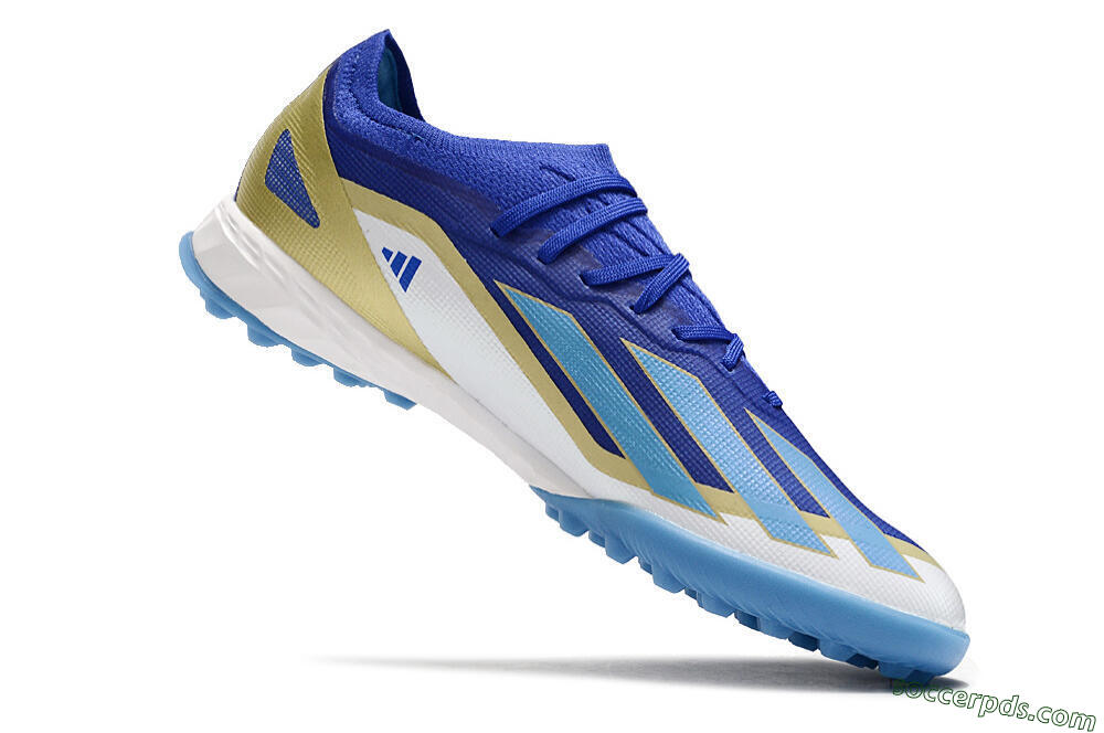 Adidas X 23 Crazyfast.1 TF Low-Tops Football Shoes - Blue/Gold/White 4