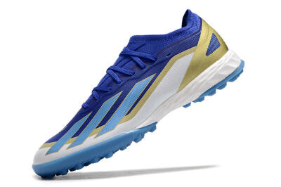 Adidas X 23 Crazyfast.1 TF Low-Tops Football Shoes - Blue/Gold/White