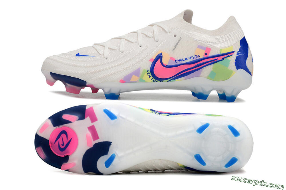 Nike Phantom Luna Elite FG Low-Tops Football Boots - White/Rainbow 0