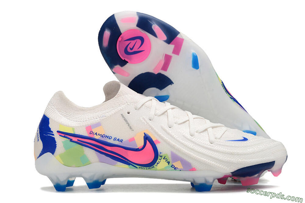 Nike Phantom Luna Elite FG Low-Tops Football Boots - White/Rainbow 1