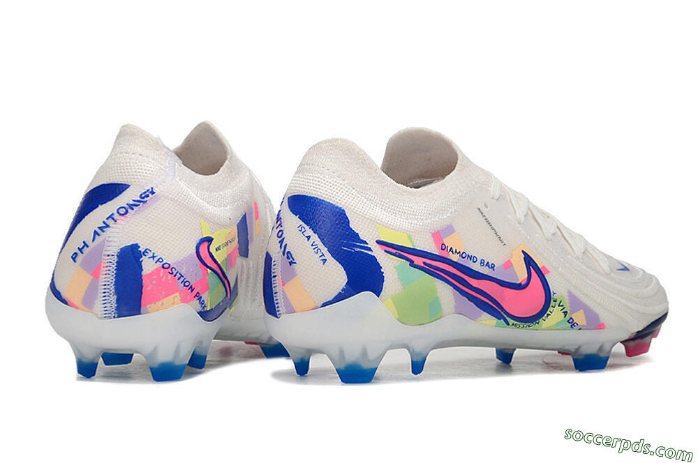 Nike Phantom Luna Elite FG Low-Tops Football Boots - White/Rainbow 6