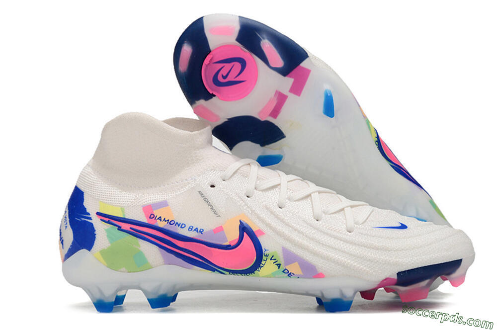 Nike Phantom Luna Elite FG High-Tops Football Boots - White/Rainbow 1