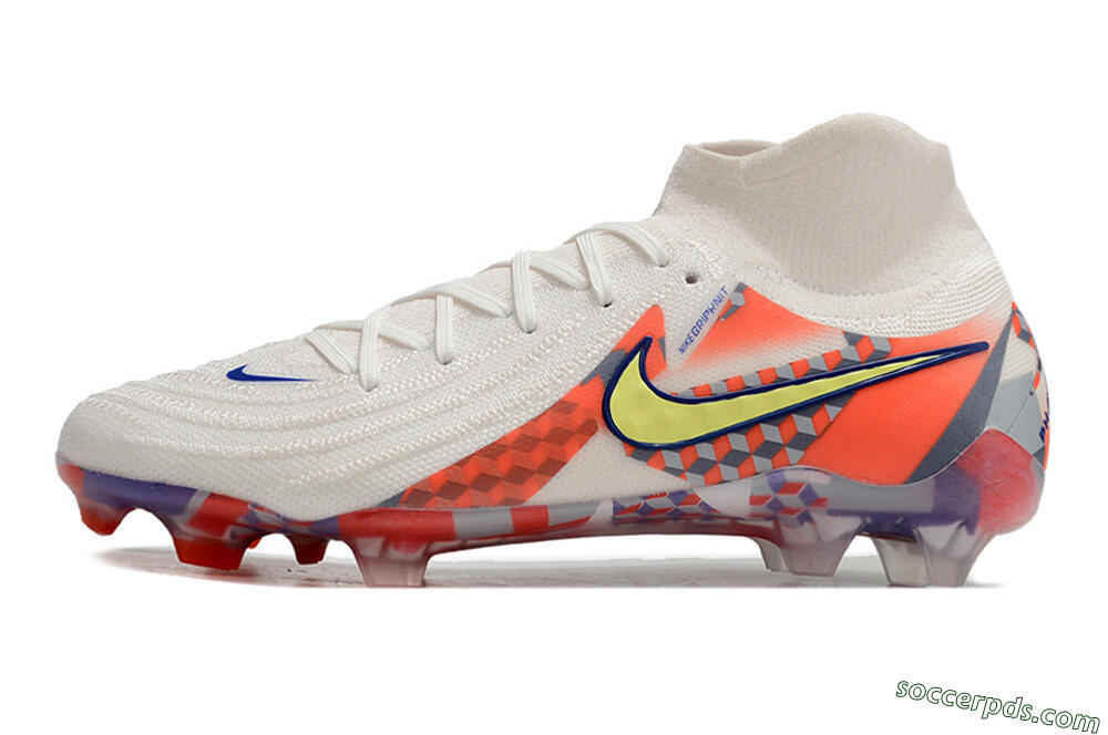 Nike Phantom Luna Elite NU FG High-Tops Football Boots - White/Red/Yellow/Blue 2