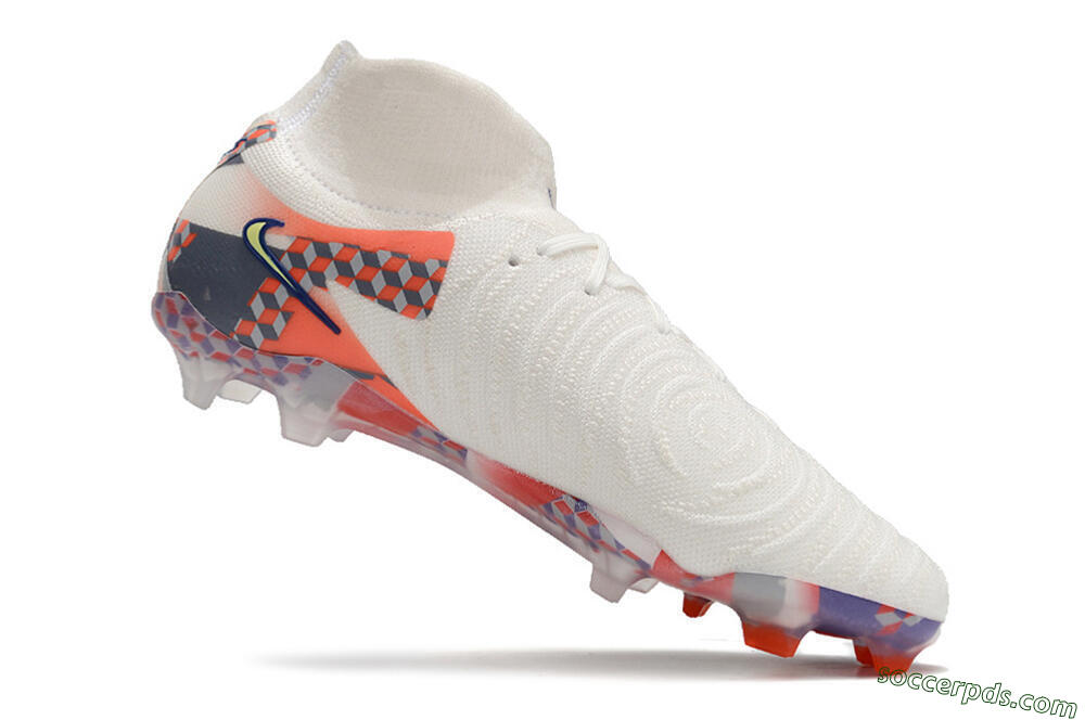 Nike Phantom Luna Elite NU FG High-Tops Football Boots - White/Red/Yellow/Blue 4