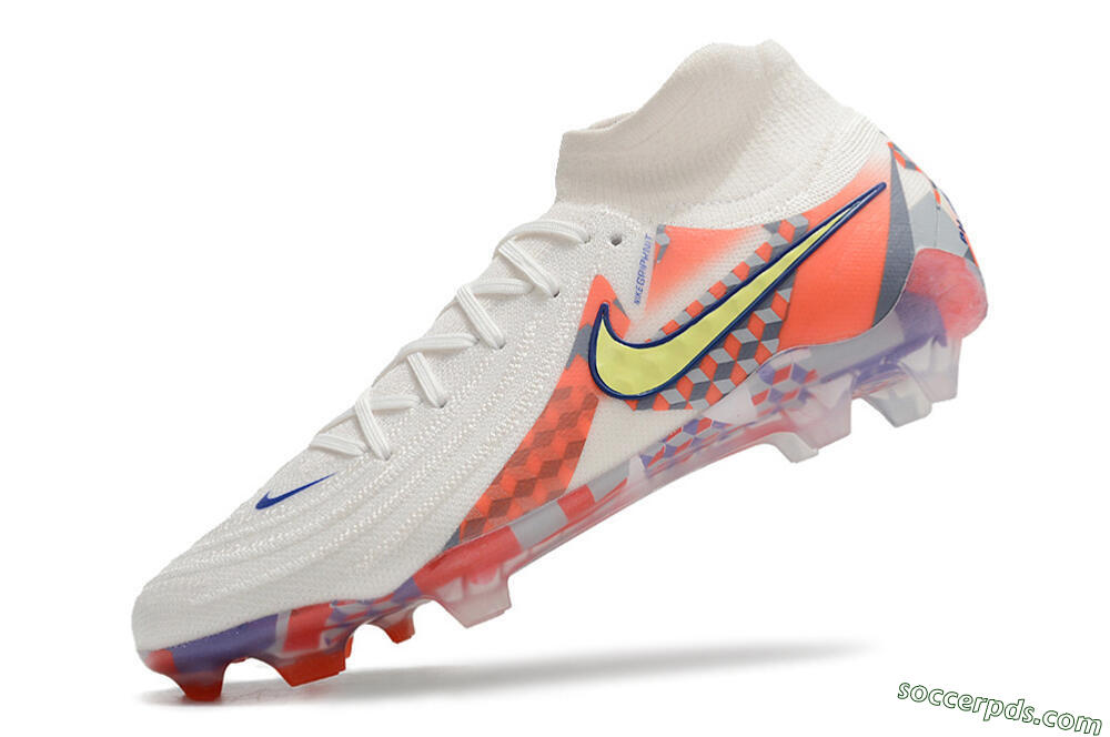 Nike Phantom Luna Elite NU FG High-Tops Football Boots - White/Red/Yellow/Blue 5
